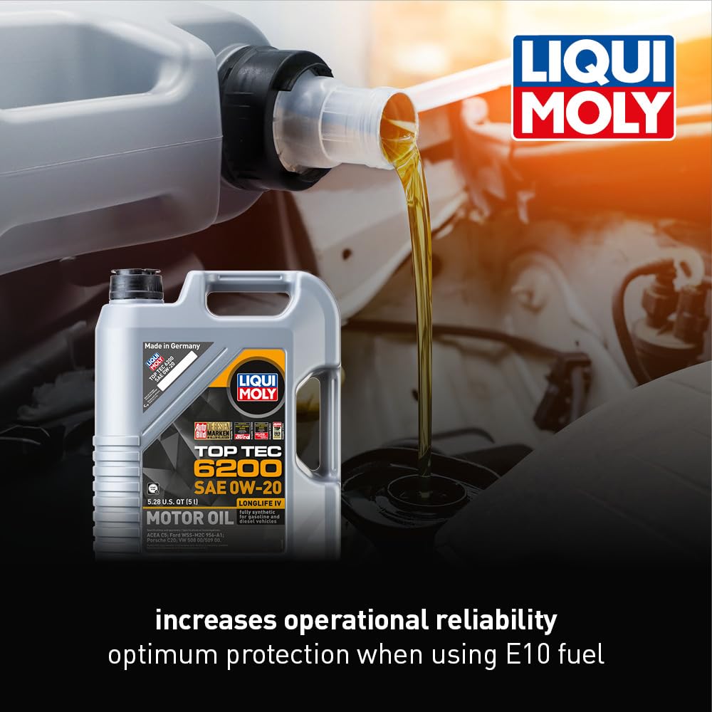 LIQUI MOLY Top Tec 6200 SAE 0W-20 | 5 L | Fully synthetic engine oil | SKU: 20238 - Image 3